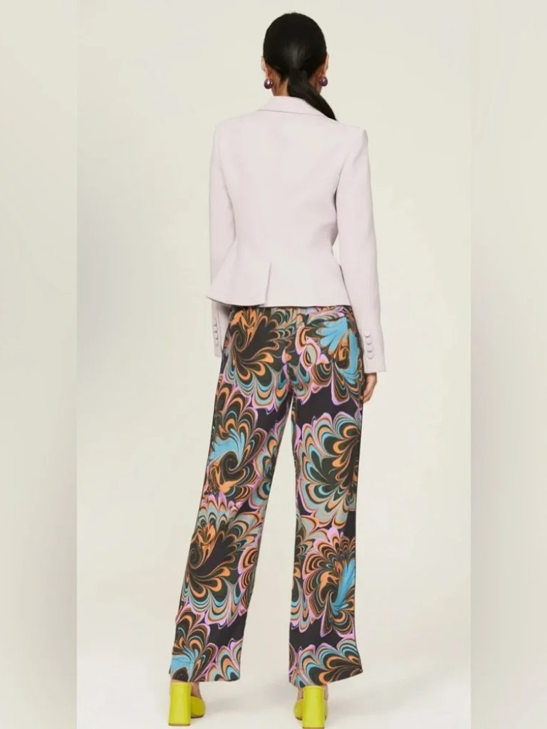 Untitled In Motion Intuition Pants Morpha Psychedelic Swirly Crepe Trousers S — image 2 of 7